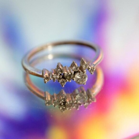 Unbranded Jewelry - Sterling silver diamond cluster ring